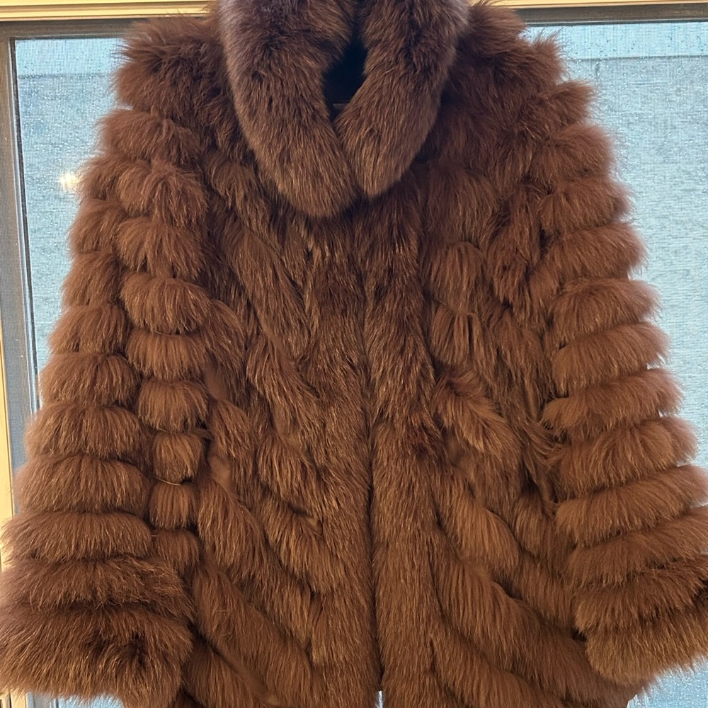 George Simonton Brown Teddy Jacket with Voluminous Collar